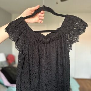 Nanette Lepore Black Lace Midi Dress